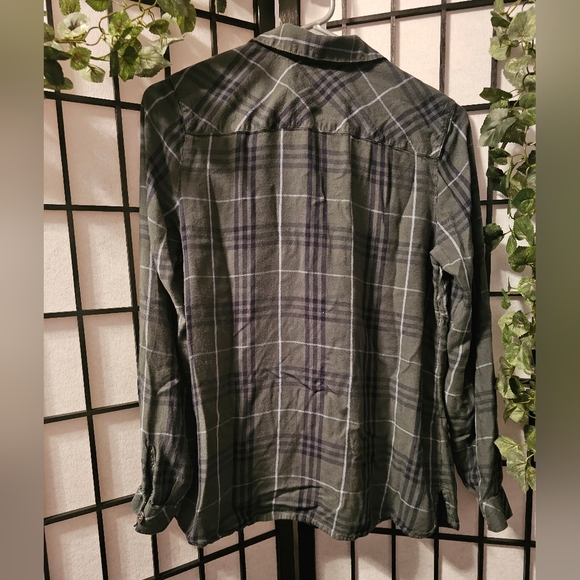 J. Jill Blouse Plaid Button Down Shirt Long Sleeve Green Relaxed Fit Size XS - Picture 2 of 6